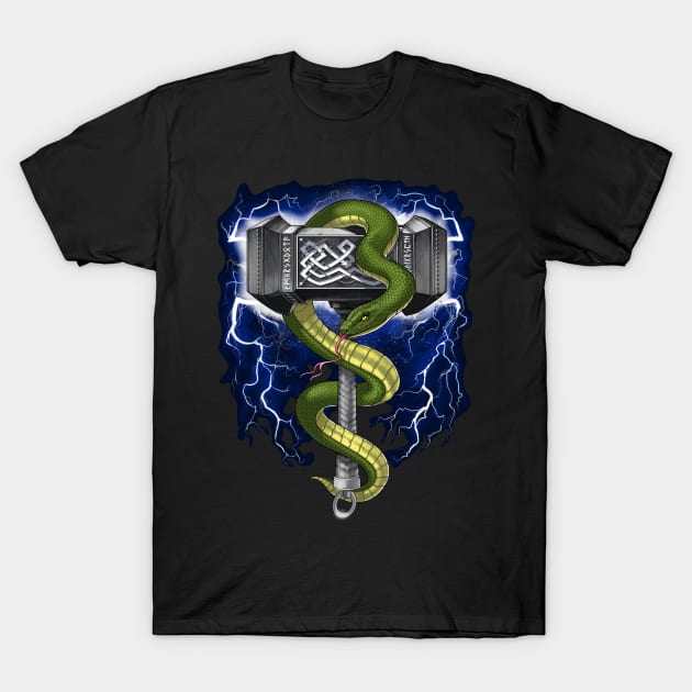 Viking Warrior Hammer T-Shirt by underheaven